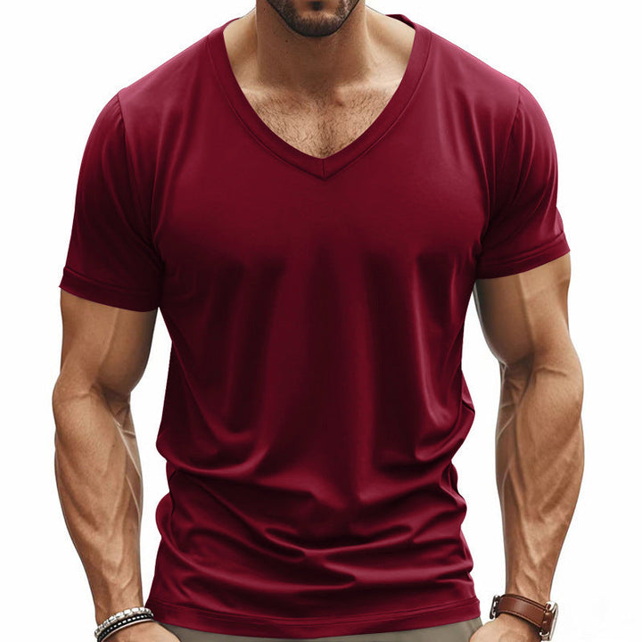 Herren Funktions-T-Shirt mit V-Ausschnitt aus atmungsaktivem Material Drune