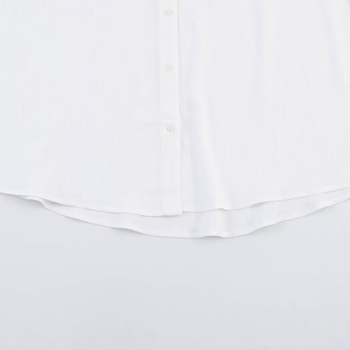 Damen Oversize-Hemdbluse mit Spitzenapplikation und klassischem Kragen Drune