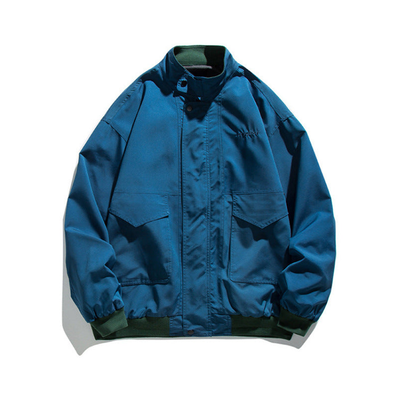 Herren Boxy-Bomberjacke im Utility-Stil mit hohem Stehkragen und aufgesetzten Klappen Drune