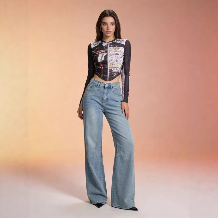 Damen nan schlichtes langarm-Feinstrickshirt mit Rundhalsausschnitt, leicht taillierter Silhouette und elastischem Tragekomfort Drune