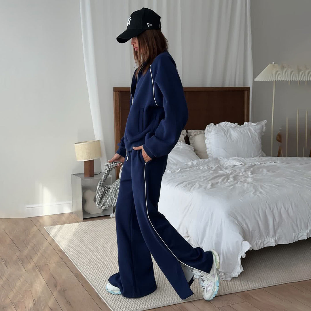 Damen Sportliche Sweatjacke und Jogginghose-Set Drune