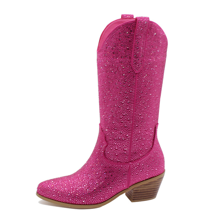 Damen Glitzernde Western-Stiefeletten Drune