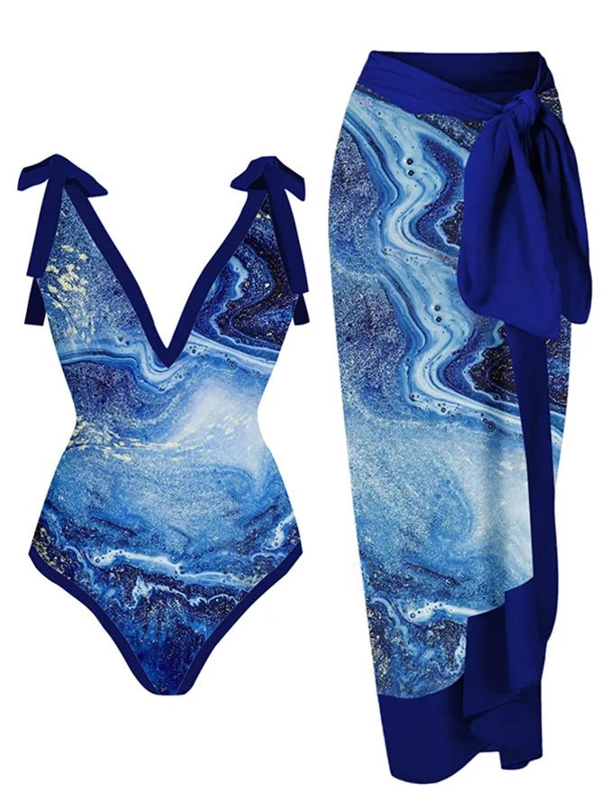 Damen Bademode-Set mit stilvollem Wickelrock Drune