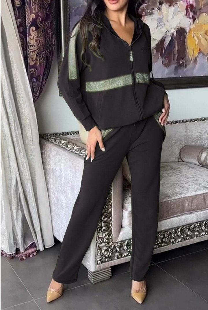 Damen Lässiges Sportanzug-Set mit modischem Schnitt und praktischen Taschen Drune