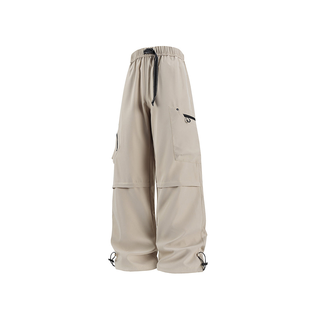 Damen Weite Utility-Cargohose mit verstellbarem Beinabschluss und Multifachtaschen Drune