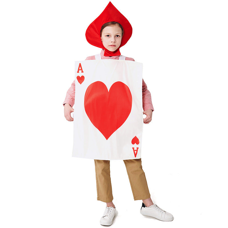 Herren Kostüm als Spielkarte mit Herzmotiv Drune