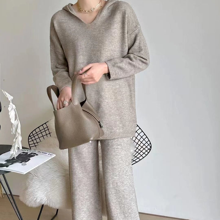 Damen Kuscheliges Strickensemble mit weitem Schnitt und elegantem Design Drune