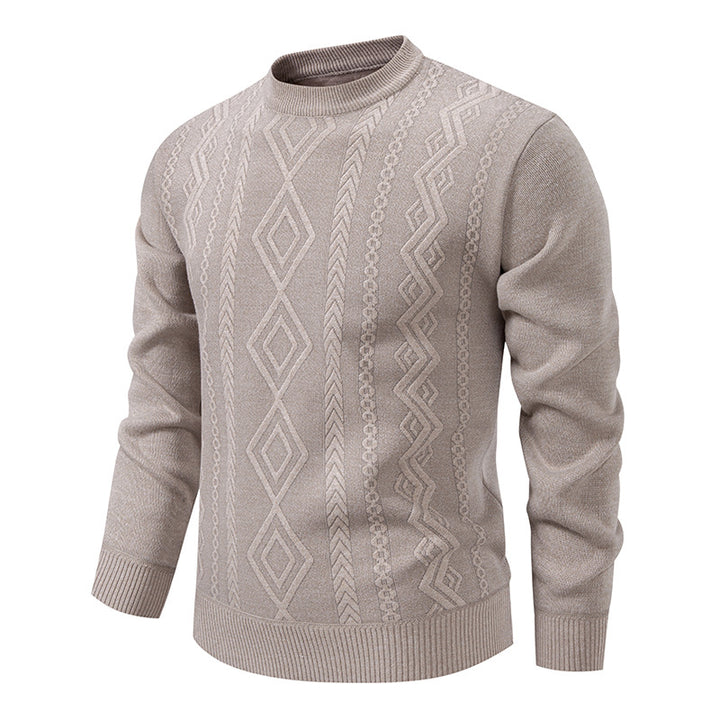Herren Feinstrickpullover mit Rauten‑Jacquard und geripptem Saum Drune