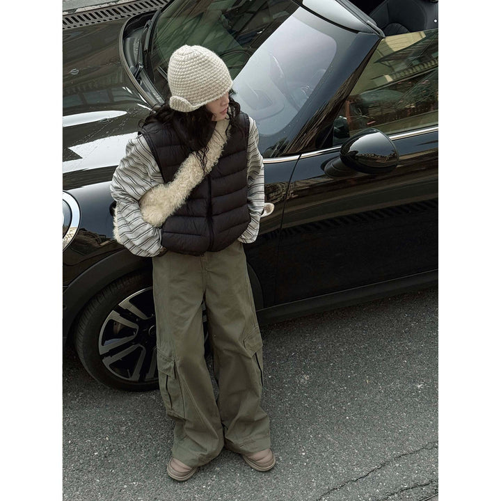 Damen Weite Cargo-Baggy-Hose mit großen Pattentaschen Drune