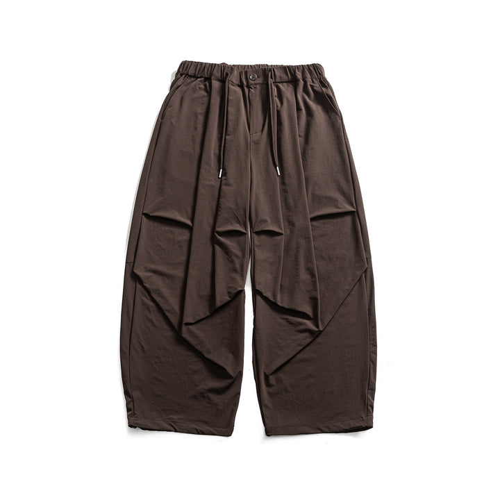 Damen Weite Cropped-Cargo-Culotte mit Tunnelzugbund und Falten-Detail Drune