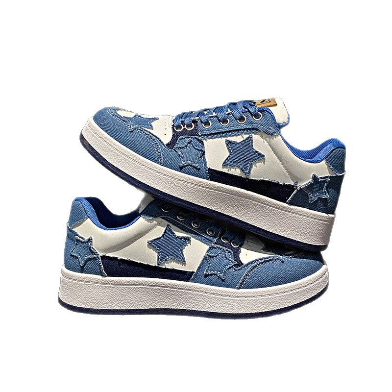 Damen Sportliche Sneakers mit modischen Sternen-Applikationen Drune