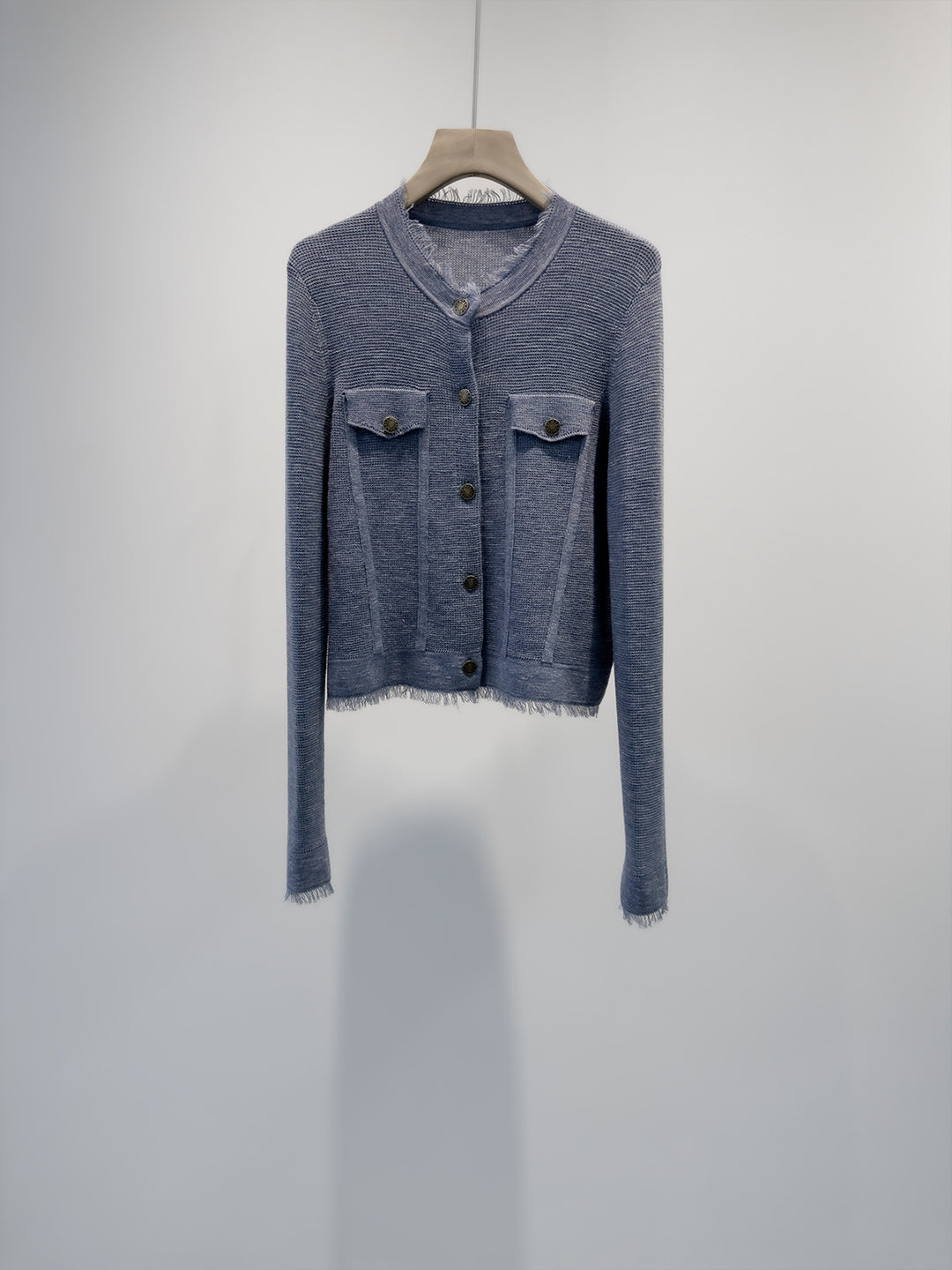 Damen strukturierter langärmeliger Knopf-Cardigan Drune