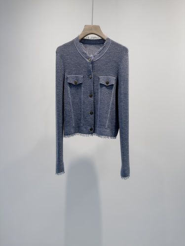 Damen strukturierter langärmeliger Knopf-Cardigan Drune