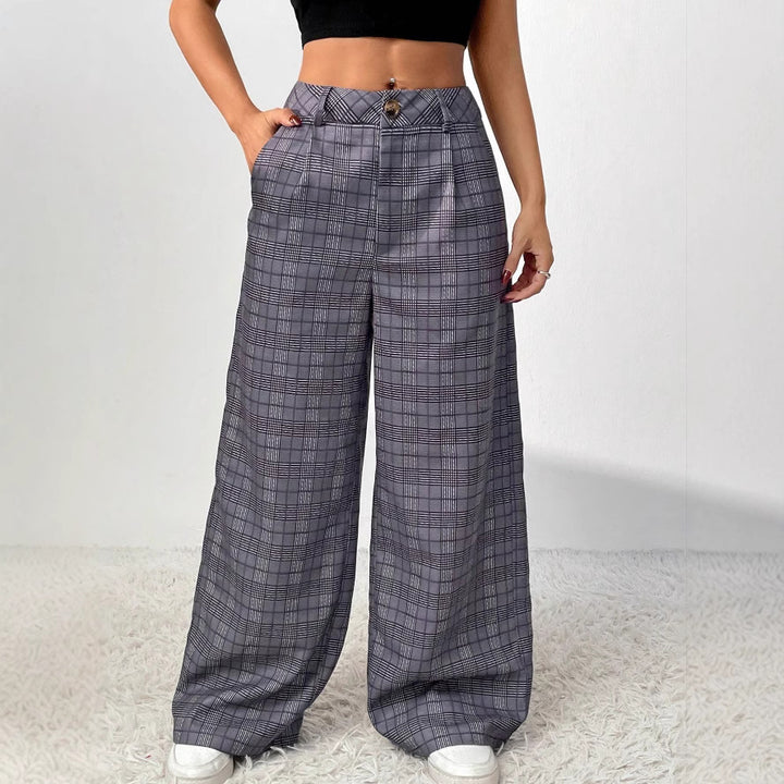 Damen kariert weite Hose Drune