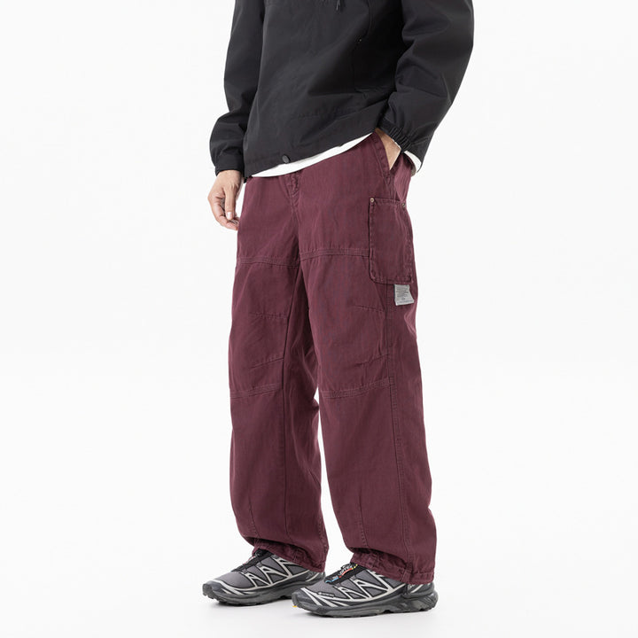 Herren relaxed Utility-Hose mit elastischem Bund, verstärkten Knien und Kordelabschluss Drune