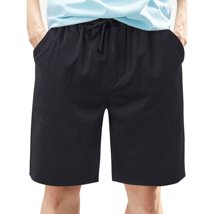 Herren nan knielange Leinenmix-Shorts mit elastischem Kordelzugbund und seitlichen Schubtaschen Drune