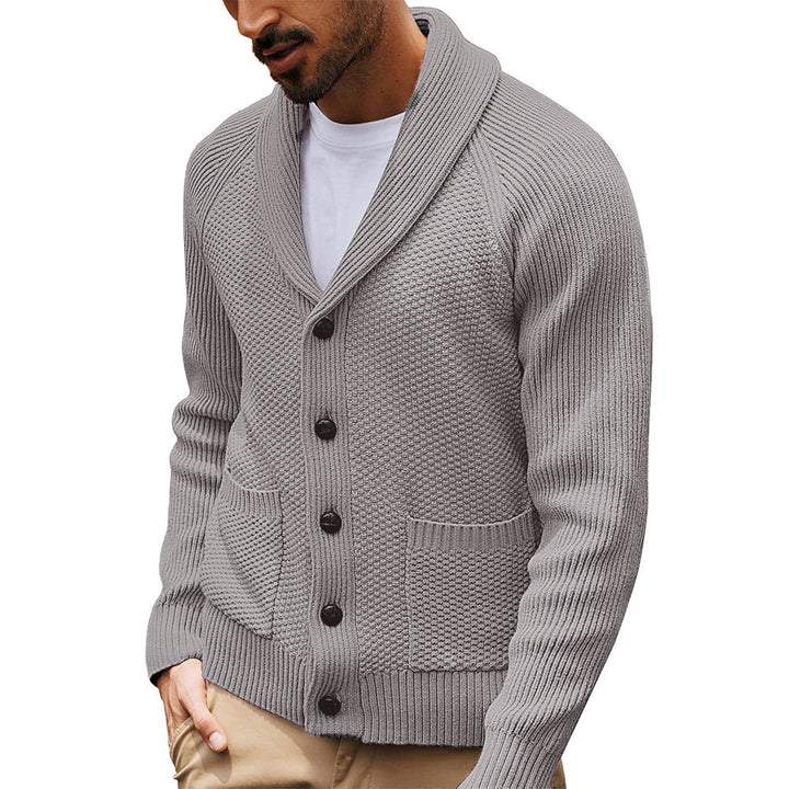 Herren Strickjacke mit Schalkragen und Taschen Drune