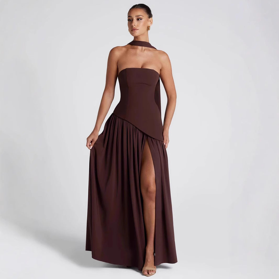 Damen Abendkleid mit asymmetrischem Schnitt Drune