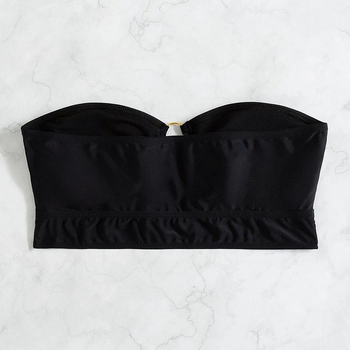 Damen Bandeau-Top mit dekorativem Ring Drune