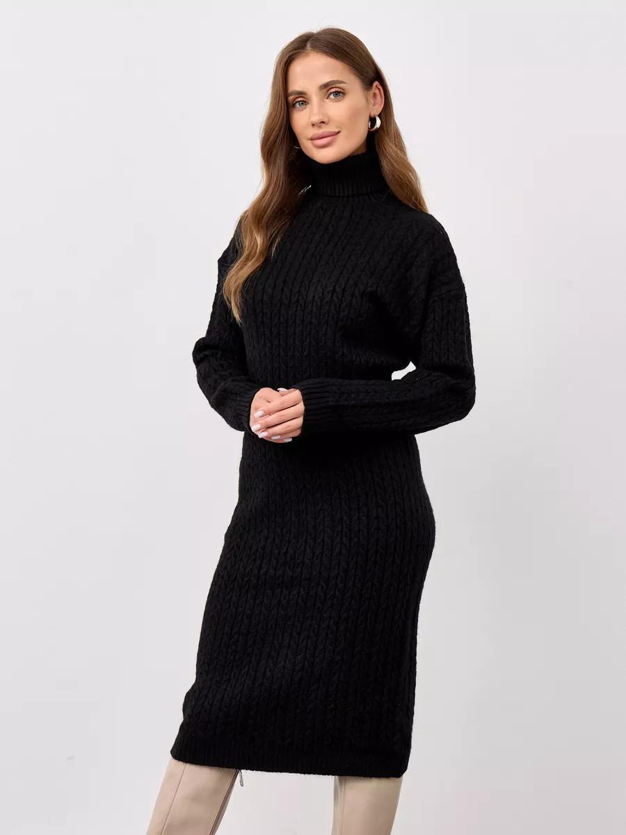 Damen Grobstrick Rollkragenpullover mit modernen Zopfmuster und lässigem Schnitt Drune