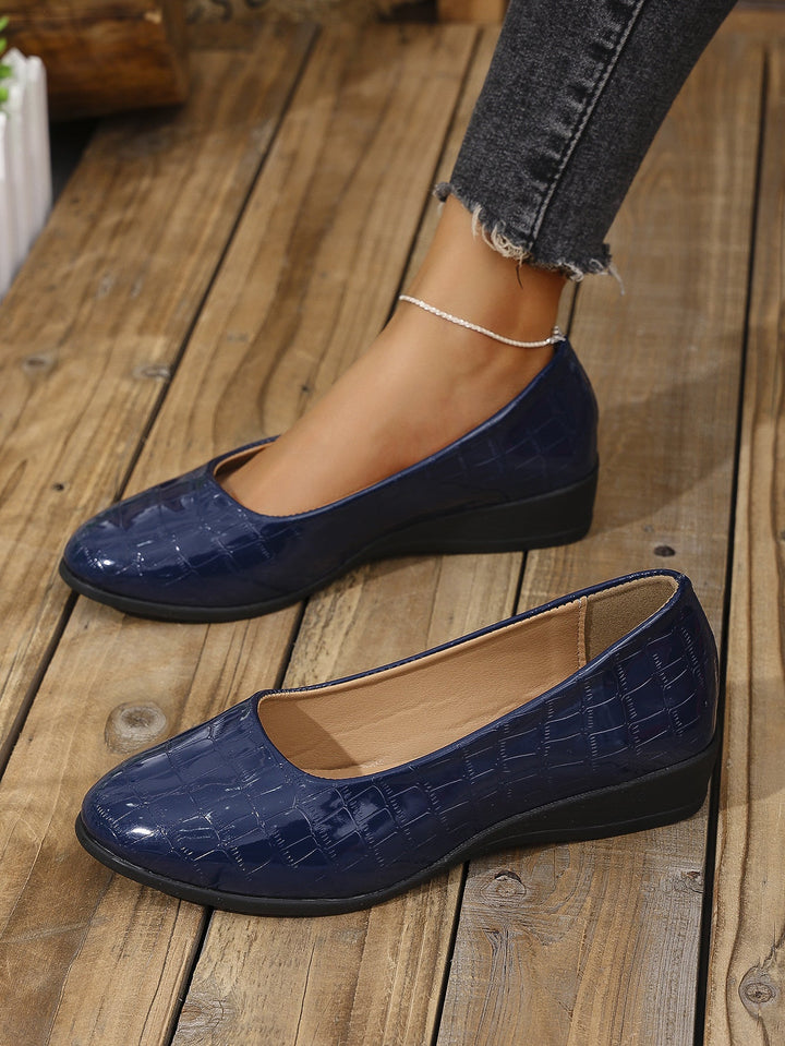Damen Komfortable Ballerinas mit elegantem Krokodilmuster Drune