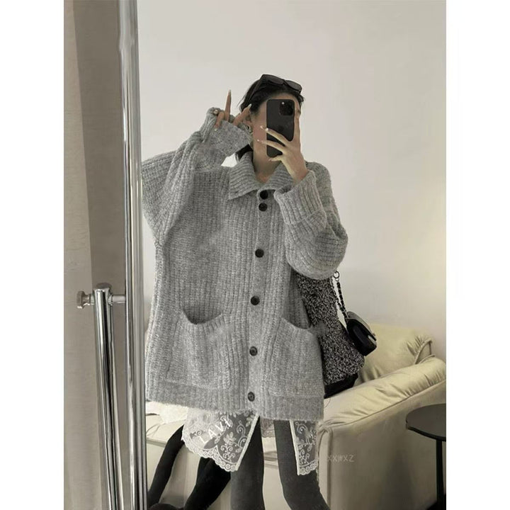 Damen Kuscheliger Grobstrick Cardigan Drune