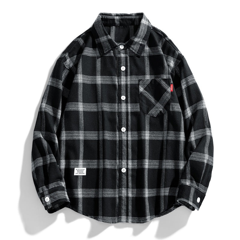 Damen Komfortable Flanellhemd Drune
