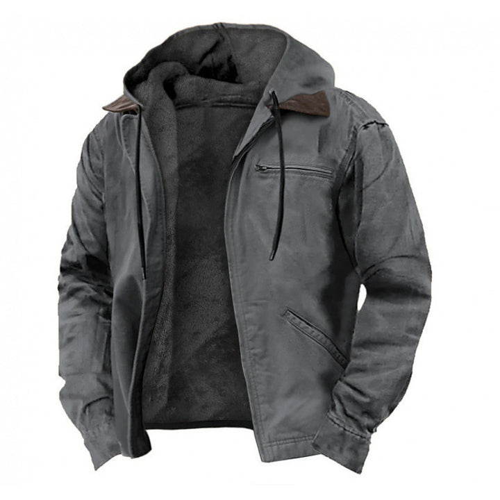 Herren Gefütterte Fieldjacke mit Kapuze und Sherpa-Futter Drune