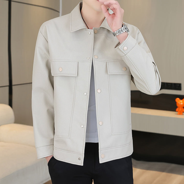 Herren Modische Freizeitjacke mit zwei großen Brusttaschen Drune