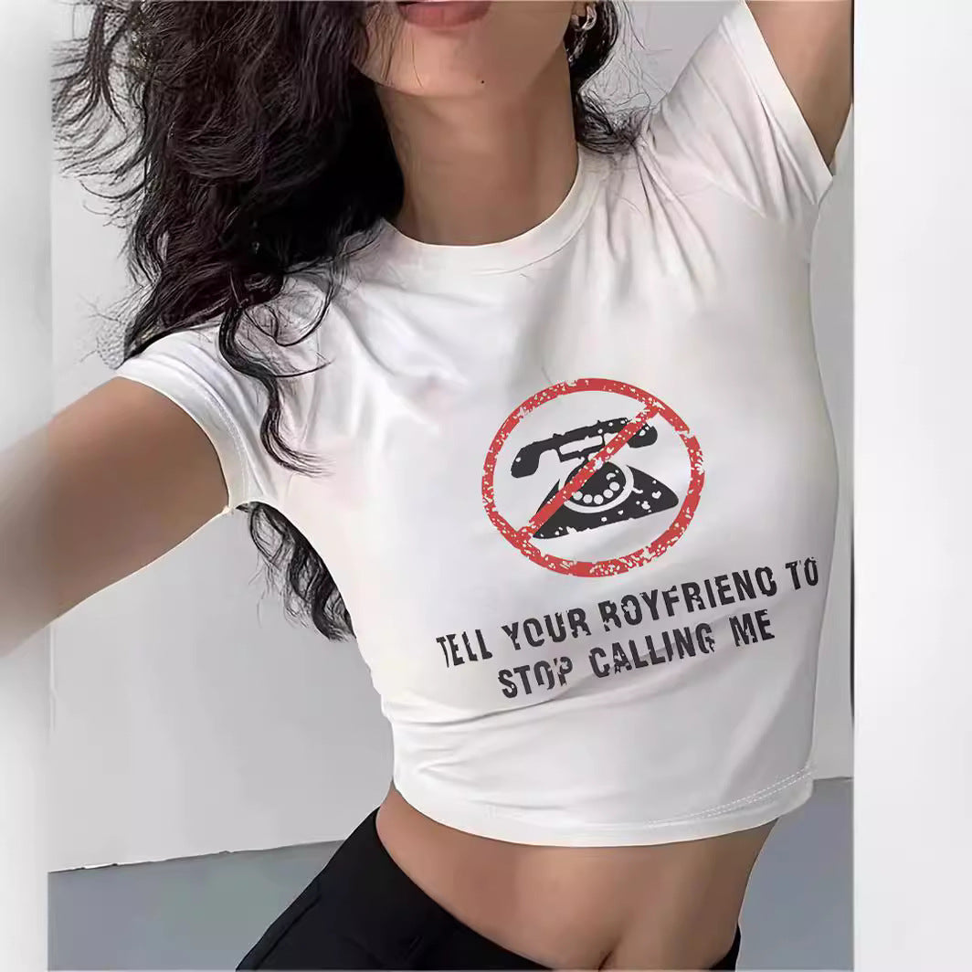 Damen Crop-T-Shirt mit Ihrem kreativen Spruch Drune