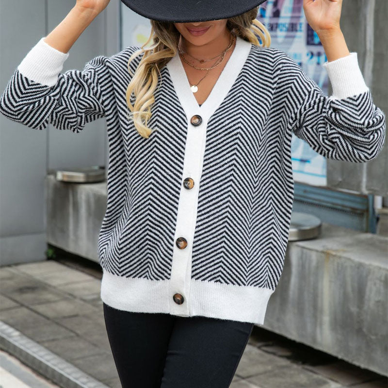 Drune | Gestreifte Strickjacke mit Stilvollem Design