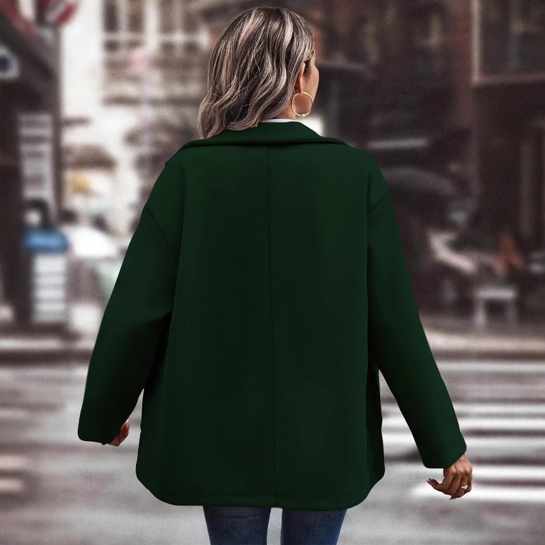 Damen modische Oversized-Jacke mit Knopfdetails und praktischen Taschen Drune