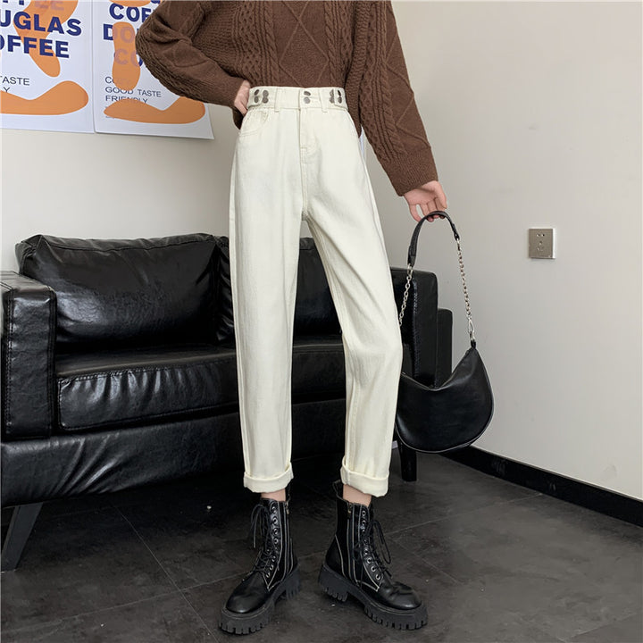 Damen Hochtaillierte Chinohose mit seitlichen Taschen Drune