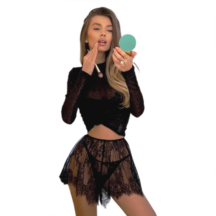 Damen Spitzen-Shorts mit zarter Blumenstickerei und elastischem Bund Drune
