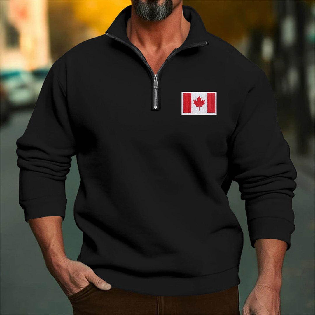 Herren Fleece-Pullover mit hoch schließendem Kragen und Reißverschluss Drune