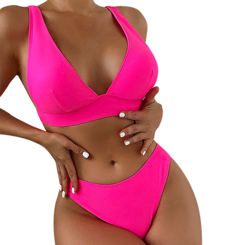 Damen Bikini-Set mit tiefem V-Ausschnitt und hohem Beinausschnitt Drune