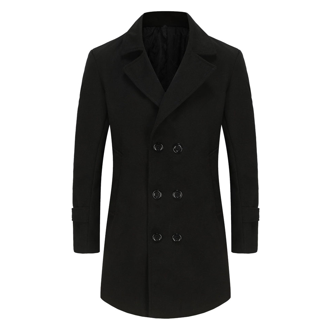 Herren Doppelreihiger City Mantel aus Wollmix mit taillierter Silhouette Drune