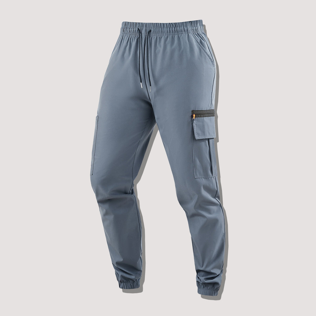 Herren Utility-Cargo-Jogginghose mit Kordelzug, Reißverschluss-Beintasche & elastischen Bündchen Drune