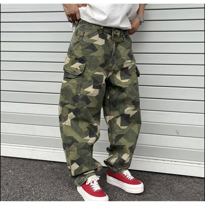 Herren Cargohose mit modernem Camouflage-Muster Drune