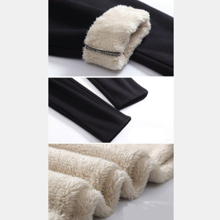 Damen nan gefütterte Thermo-Jogginghose mit Teddyfutter, elastischem Bund und Kordelzug Drune