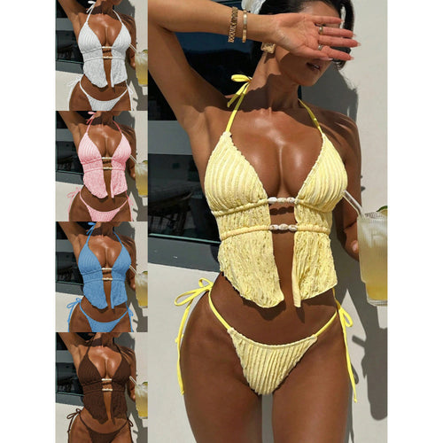 Damen Triangel-Bikini mit raffiniertem Wickeloberteil Drune