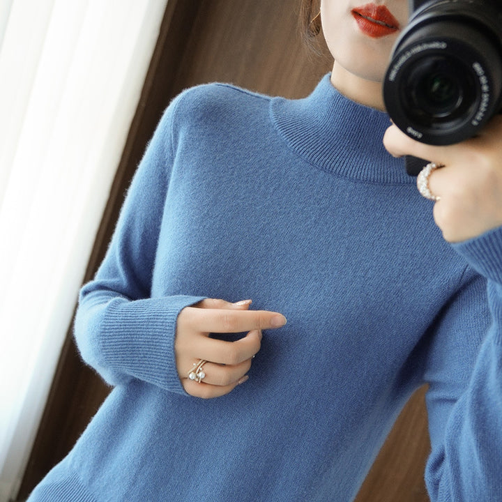 Damen Mockneck-Pullover aus flauschigem Angora-Mix mit legerer Ballonärmel-Silhouette Drune