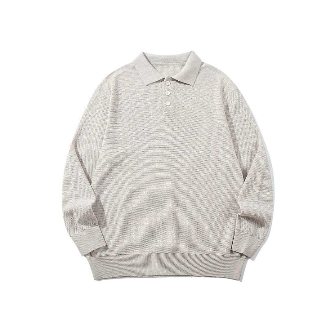 Unisex Waffelstrick-Polo im Relaxed-Fit mit dreifacher Knopfleiste und geripptem Saum Drune