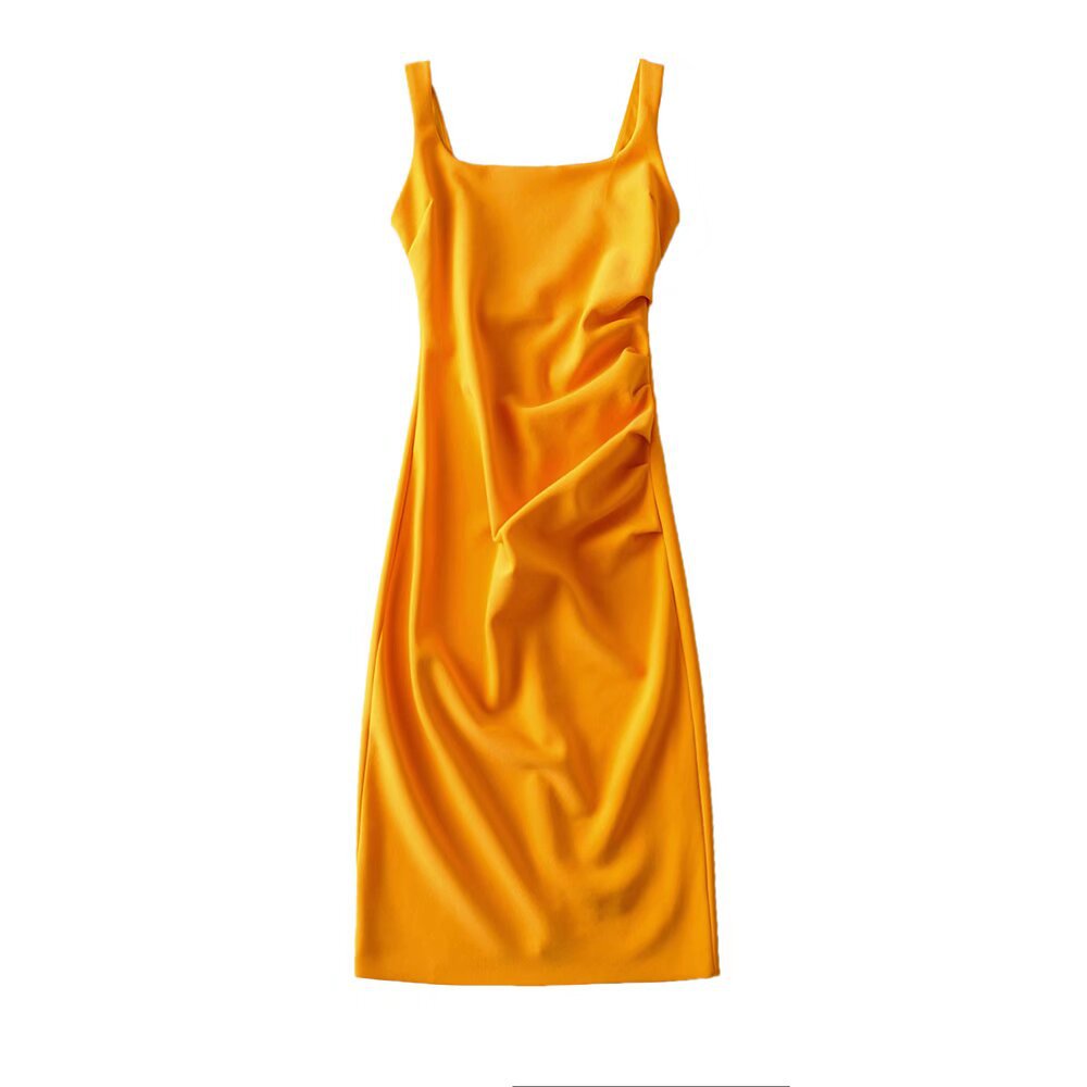 Damen figurbetontes Midi-Kleid mit elegantem Rüschendetail Drune