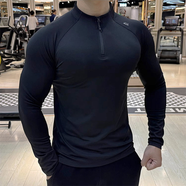 Herren Sportliches Langarmshirt mit Reißverschluss Drune