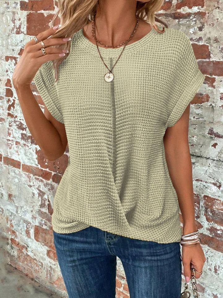 Damen lässiges Waffelstrickshirt Drune