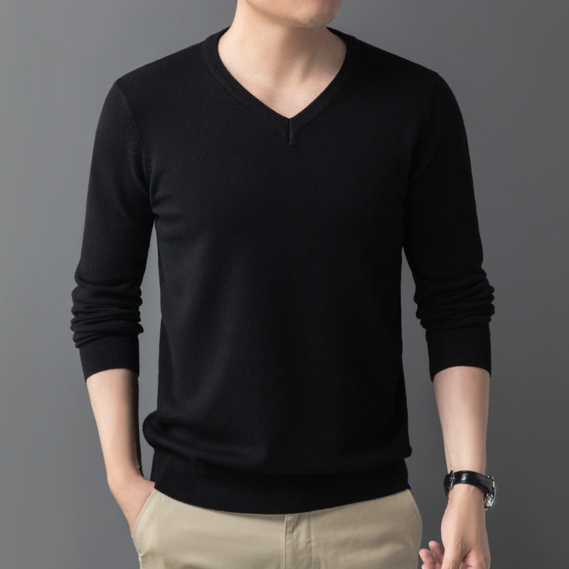Herren Feiner V‑Ausschnitt Feinstrickpullover in schlanker Passform Drune