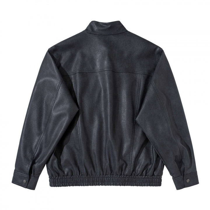 Herren Kurzblouson aus Veloursleder‑Optik mit Stehkragen, Raglanärmeln und elastischem Saum Drune