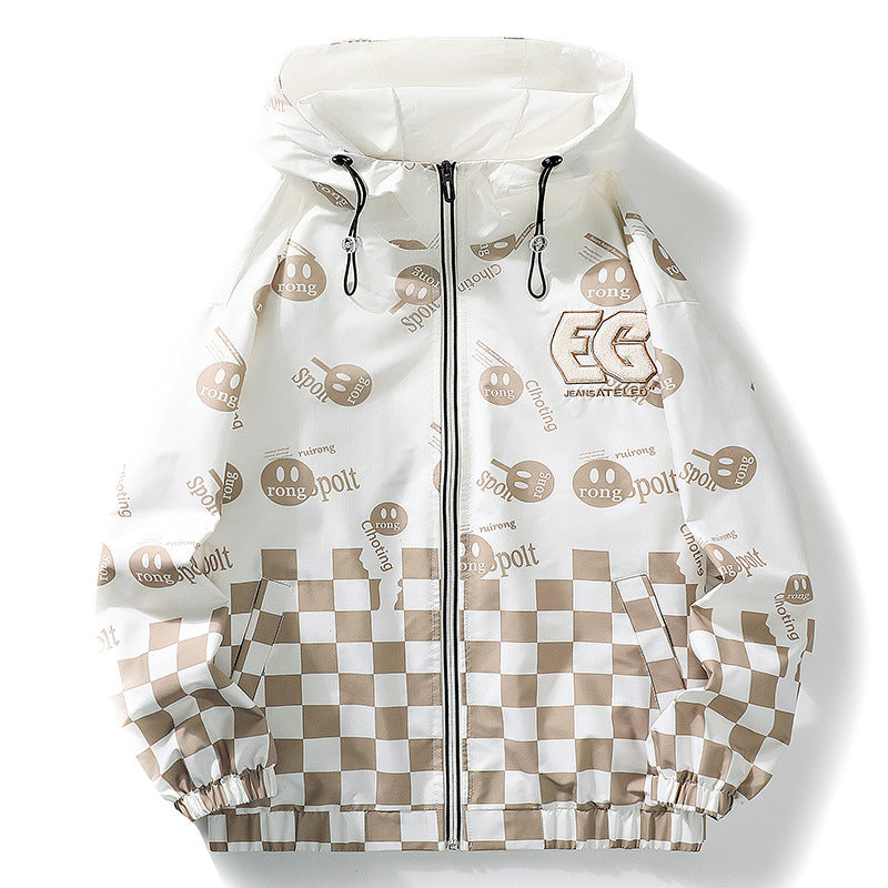 Unisex Stylische Kapuzenjacke mit modernen Grafiken Drune