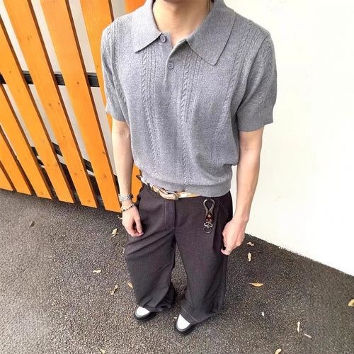 Herren Strick-Polohemd aus hochwertiger Baumwolle Drune